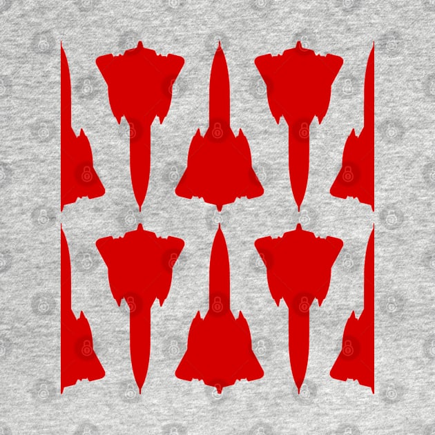 Lockheed SR-71 Blackbird - Red & White Pattern Design by PlaneJaneDesign